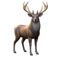 sought-after avant-garde A majestic stag with large antlers, NO BACKGROUND with Transparent Background. studio quality png