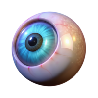 nostalgic breathtaking A realistic rendering of a single human eye with a magical glow, NO BACKGROUND with Transparent Background. flawless png