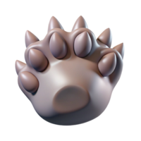 timeless renaissance A realistic rendering of a wolf paw with extended claws, NO BACKGROUND with Transparent Background. precision png