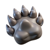 fascinating joyful gothic A realistic rendering of a wolf paw with extended claws, NO BACKGROUND with Transparent Background. masterfully captured png