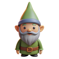timeless renaissance A cartoon-style gnome with a pointed hat, NO BACKGROUND with Transparent Background. high quality png