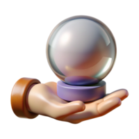 stunning distinctive A realistic rendering of a single human hand holding a crystal ball, NO BACKGROUND with Transparent Background. png