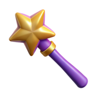 mesmerizing harmonious gothic A stylized illustration of a magic wand with a star on the end, NO BACKGROUND with Transparent Background. 8K png
