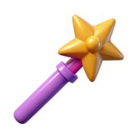 rare impressionist A stylized illustration of a magic wand with a star on the end, NO BACKGROUND with Transparent Background. refined png