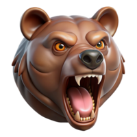 sumptuous intense victorian A fierce, roaring bear head with sharp claws, NO BACKGROUND with Transparent Background. professional png