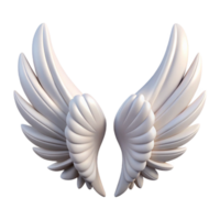 mesmerizing distinctive A pair of angel wings with white feathers, NO BACKGROUND with Transparent Background. png