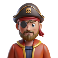 majestic classic A cartoon-style pirate with an eye patch, NO BACKGROUND with Transparent Background. sharp png