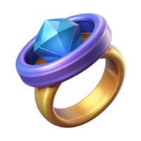 standout baroque A stylized illustration of a magic ring with a large gemstone, NO BACKGROUND with Transparent Background. original png