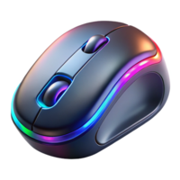 radiant modern Wireless gaming mouse with RGB lighting NO BACKGROUND with Transparent Background. refined png