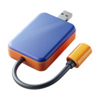 radiant sought-after External hard drive with USB cable NO BACKGROUND with Transparent Background. png