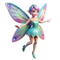 mysterious immaculate A whimsical fairy with iridescent butterfly wings. NO BACKGROUND with Transparent Background. professional png