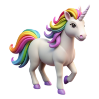 vibrant signature A mystical unicorn with a rainbow mane and tail. NO BACKGROUND with Transparent Background. png