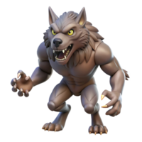 unforgettable surreal A snarling werewolf mid-transformation, claws bared. NO BACKGROUND with Transparent Background. masterfully captured png