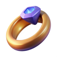 mysterious splendid A detailed illustration of a magic ring with a large gemstone. NO BACKGROUND with Transparent Background. expertly shot png