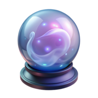 signature retro A single, glowing crystal ball with swirling mist inside. NO BACKGROUND with Transparent Background. gallery standard png