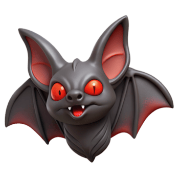 esplêndido icônico uma realista ilustração do uma vampiro bastão com brilhando vermelho olhos. não fundo com transparente fundo. png