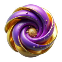 wonderful avant-garde A swirling vortex of vibrant purple and gold particles. NO BACKGROUND with Transparent Background. masterfully captured png
