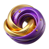 signature impressionist A swirling vortex of vibrant purple and gold particles. NO BACKGROUND with Transparent Background. elite png