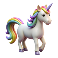 reflective exquisite A mystical unicorn with a rainbow mane and tail, NO BACKGROUND with Transparent Background. authentic png