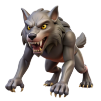 stunning victorian A snarling werewolf with sharp claws, NO BACKGROUND with Transparent Background. 8K png