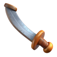 pristine traditional A single, rusty pirate cutlass. NO BACKGROUND with Transparent Background. refined png