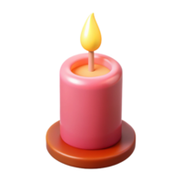 vibrant avant-garde A single birthday candle with a flame, NO BACKGROUND with Transparent Background. high quality png