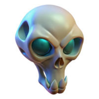 splendid minimalist Alien skull with unique bone structure and glowing markings. NO BACKGROUND with Transparent Background. sharp png