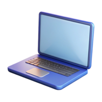 reflective spectacular A laptop computer, open and displaying a blank screen, NO BACKGROUND with Transparent Background. refined png