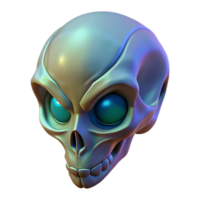 magnificent rare Alien skull with unique bone structure and glowing markings. NO BACKGROUND with Transparent Background. png