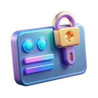 splendid retro Futuristic keycard with holographic security features. NO BACKGROUND with Transparent Background. top-tier png