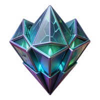 pristine signature Alien crystal with glowing facets and intricate patterns. NO BACKGROUND with Transparent Background. png