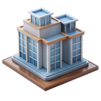 tranquil immaculate Architectural model, scale model, building, NO BACKGROUND with Transparent Background. elite png