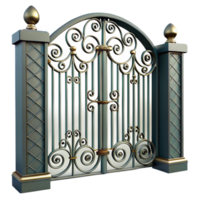mysterious impressive Gate, wrought iron, decorative, NO BACKGROUND with Transparent Background. handcrafted png
