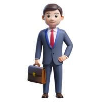 sought-after minimalist Business executive, suit and tie, holding briefcase, NO BACKGROUND with Transparent Background. original png