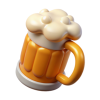 mesmerizing tropical Beer mug, frothy, NO BACKGROUND with Transparent Background. high resolution png