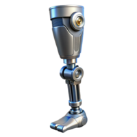 mysterious stunning Cyberpunk prosthetic leg, chrome finish, hydraulics, articulated joints NO BACKGROUND with Transparent Background. 8K png