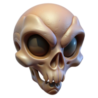 passionate fascinating Alien skull, bone structure, intricate details, unusual shape, textured surface NO BACKGROUND with Transparent Background. studio quality png