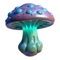 notable impressionist Alien mushroom, bioluminescent, unusual shape, intricate details, vibrant colors NO BACKGROUND with Transparent Background. studio quality png