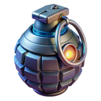 serene nostalgic organic Sci-fi grenade, glowing core, futuristic design, safety pin, textured surface NO BACKGROUND with Transparent Background. expertly shot png