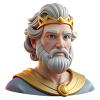 mesmerizing standout Zeus, king of the gods, realistic portrait, NO BACKGROUND with Transparent Background. png