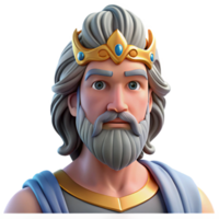 quintessential avant-garde Zeus, king of the gods, realistic portrait, NO BACKGROUND with Transparent Background. ultra HD png