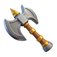 vibrant vintage Minotaur's axe, labyrinth weapon, mythical item, NO BACKGROUND with Transparent Background. high quality png