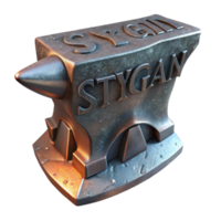 romantic glorious Stygian Iron, metal from the underworld, mythical material, NO BACKGROUND with Transparent Background. studio quality png