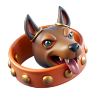 timeless traditional Cerberus's collar, restraining the beast, mythical item, NO BACKGROUND with Transparent Background. flawless png