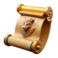 pristine organic Sphinx riddle scroll, ancient mystery, mythical item, NO BACKGROUND with Transparent Background. expertly shot png