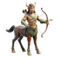 playful majestic Centaur bow and arrow, hunting tools, mythical weapon, NO BACKGROUND with Transparent Background. original png