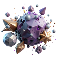 serene rustic Asteroid Collision Cutout with Exploding Debris high quality png