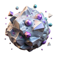 elegant abstract Asteroid Fragment Transparent Background with Irregular Shape high resolution png