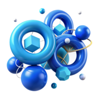 beautiful abstract Azure Blue Connected Circles with Transparent Background original png