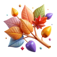 wonderful abstract Branch with Autumn Leaves Isolated Element png